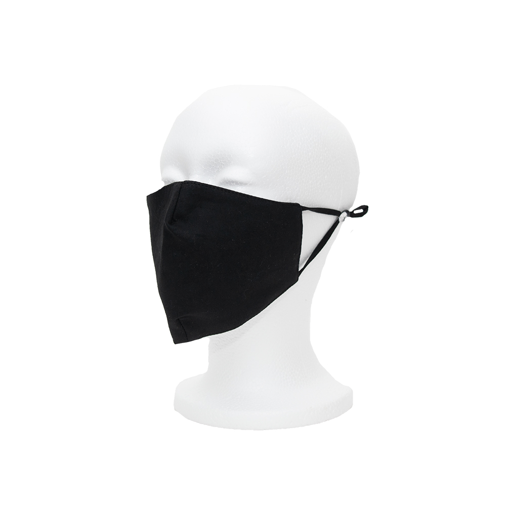 Antimicrobial 3 Ply Cloth Face Mask Black 2-PK